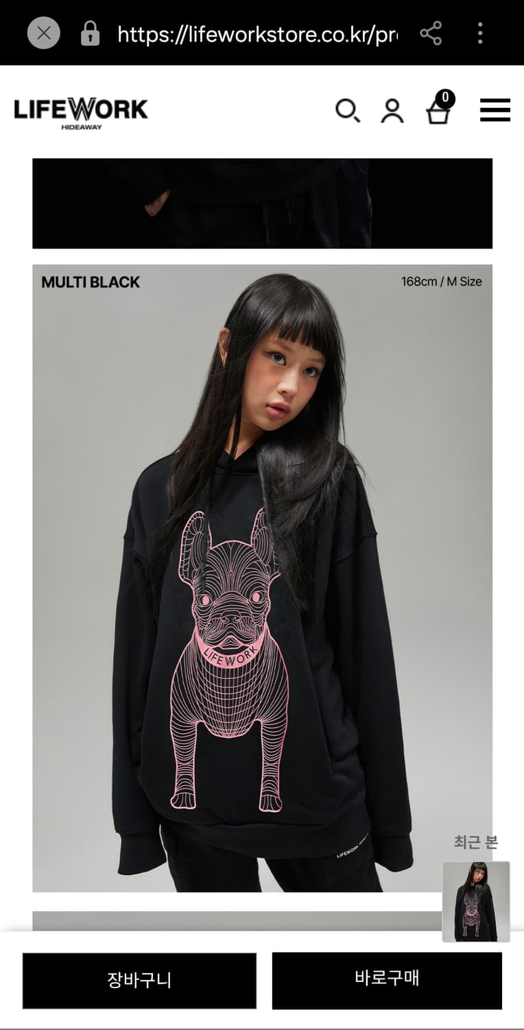 라이프워크 빅로고 후드티 상품이미지3