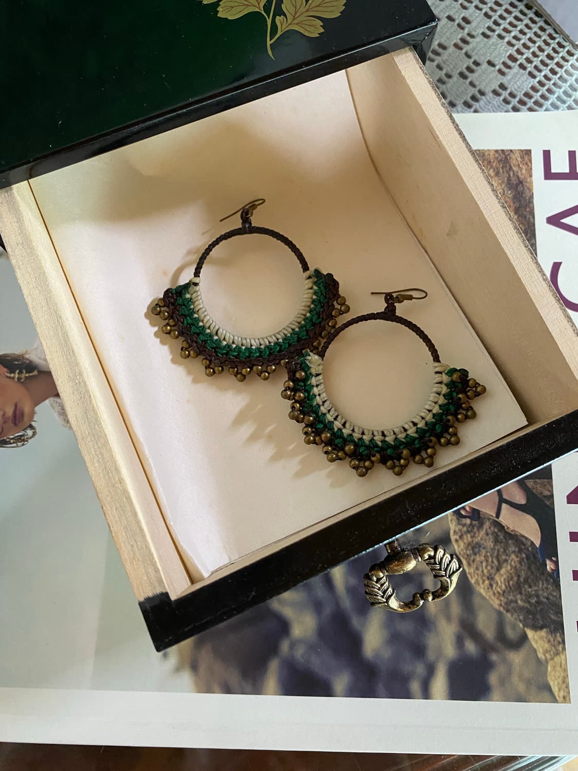 그린 브라운 핸드메이드 귀걸이 상품이미지1