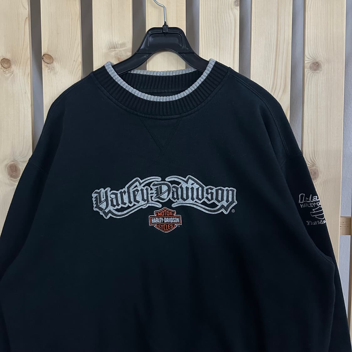 (L) 할리데이비슨 빅로고 블랙 맨투맨 상품이미지4