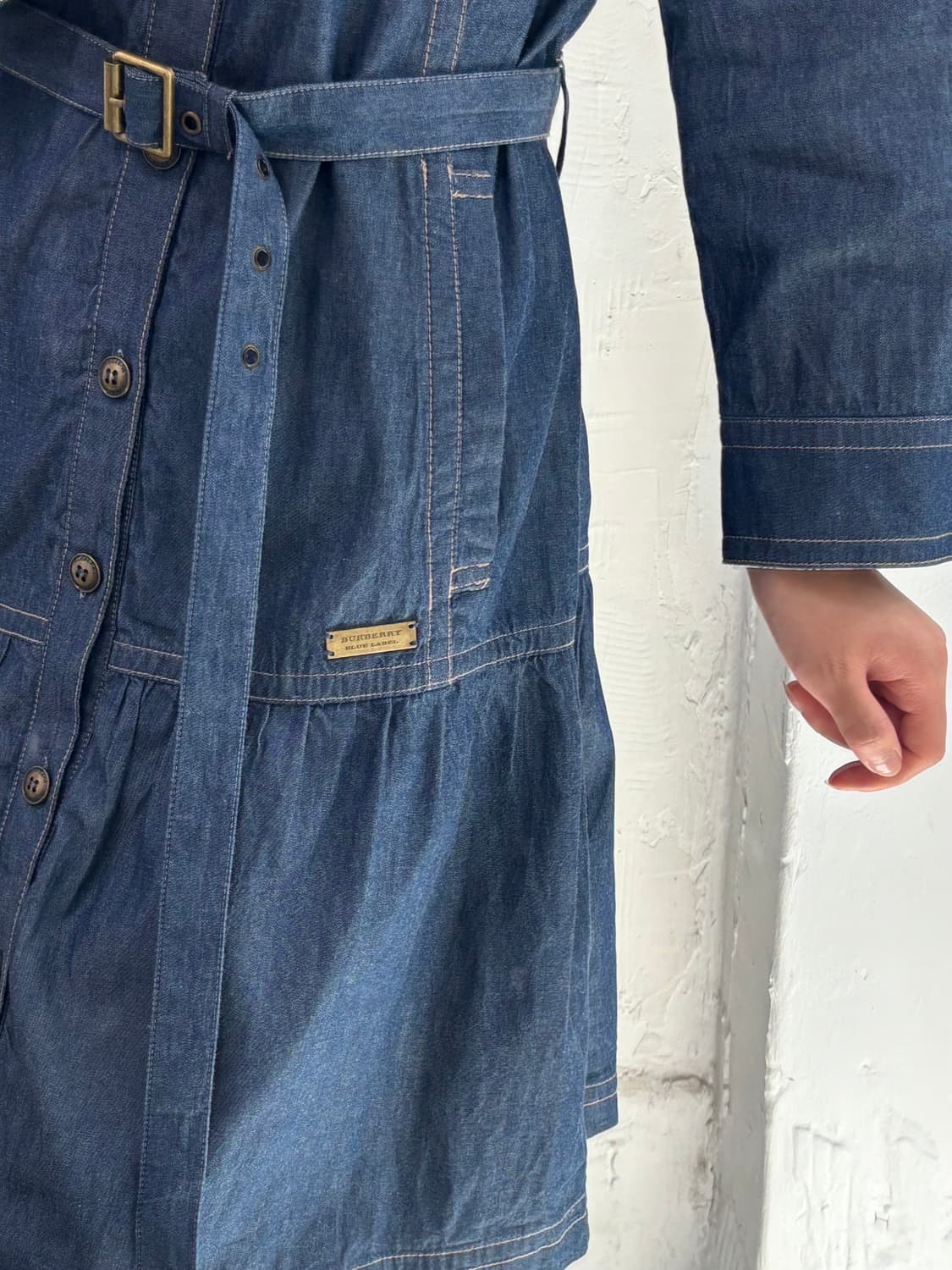 Burberry 버버리 데님 셔츠 플리츠 원피스   상품이미지4
