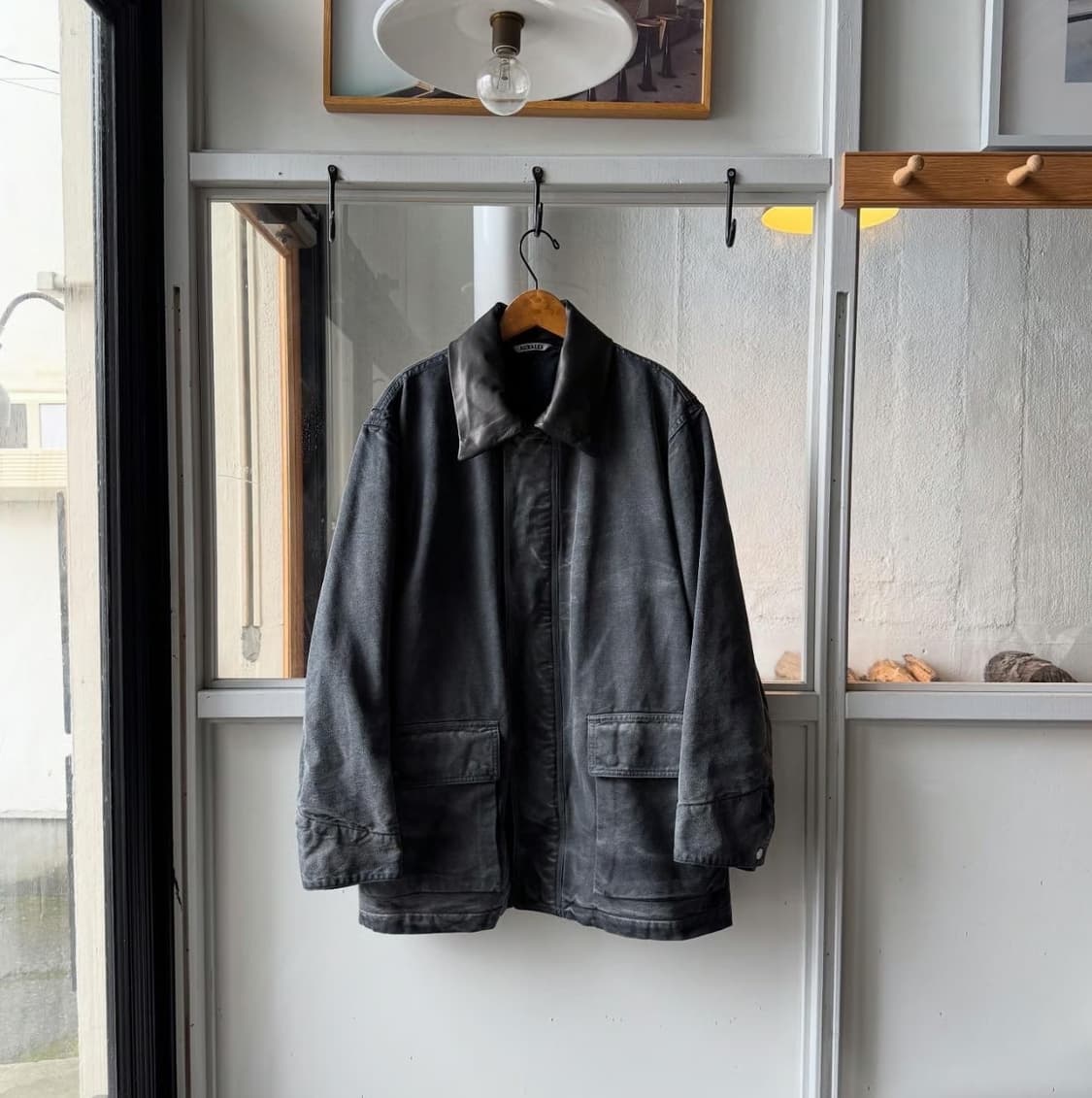 [4] 25AW 오라리 프로덕트 다이드 오가닉 코튼 덕 블루종 블랙 상품이미지2