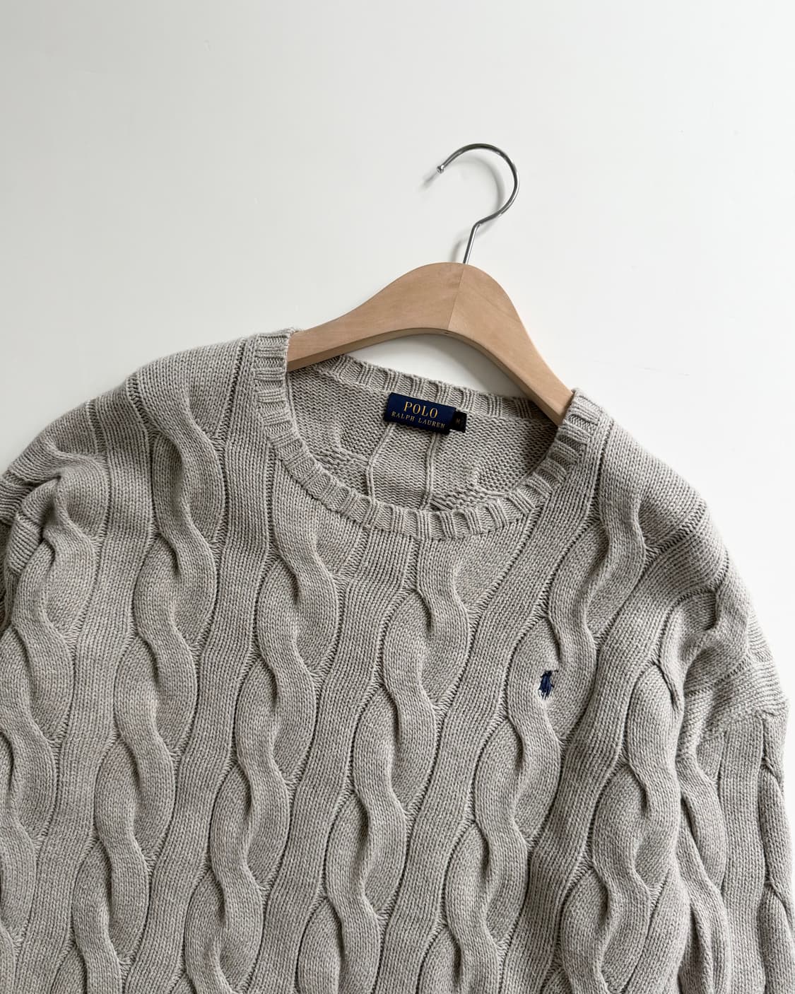 Polo 폴로 랄프로렌 신형 우먼라인 그레이컬러 케이블 코튼 니트 상품이미지2