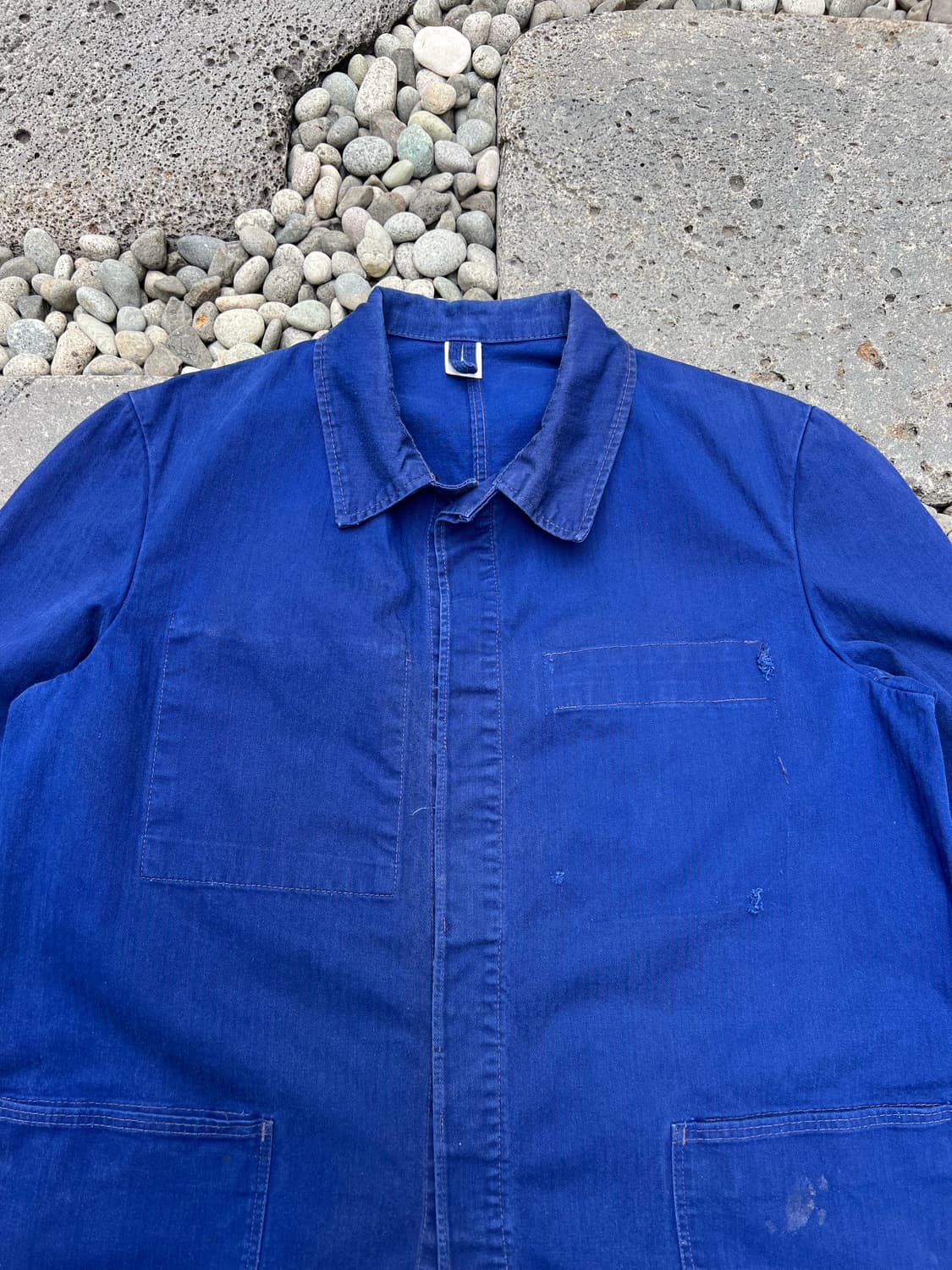 OLD VINTAGE FADED NAVY HBT 헤링본트윌 프렌치워크자켓 상품이미지5