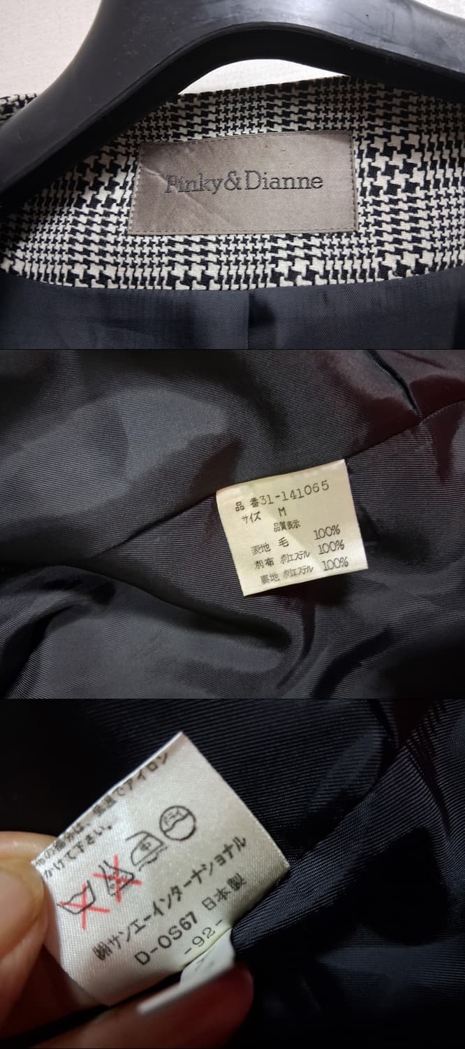 Pinky&Dianne 일본 핑키앤다이앤  검정체크 금장버턴 순모 쟈켓코 상품이미지9