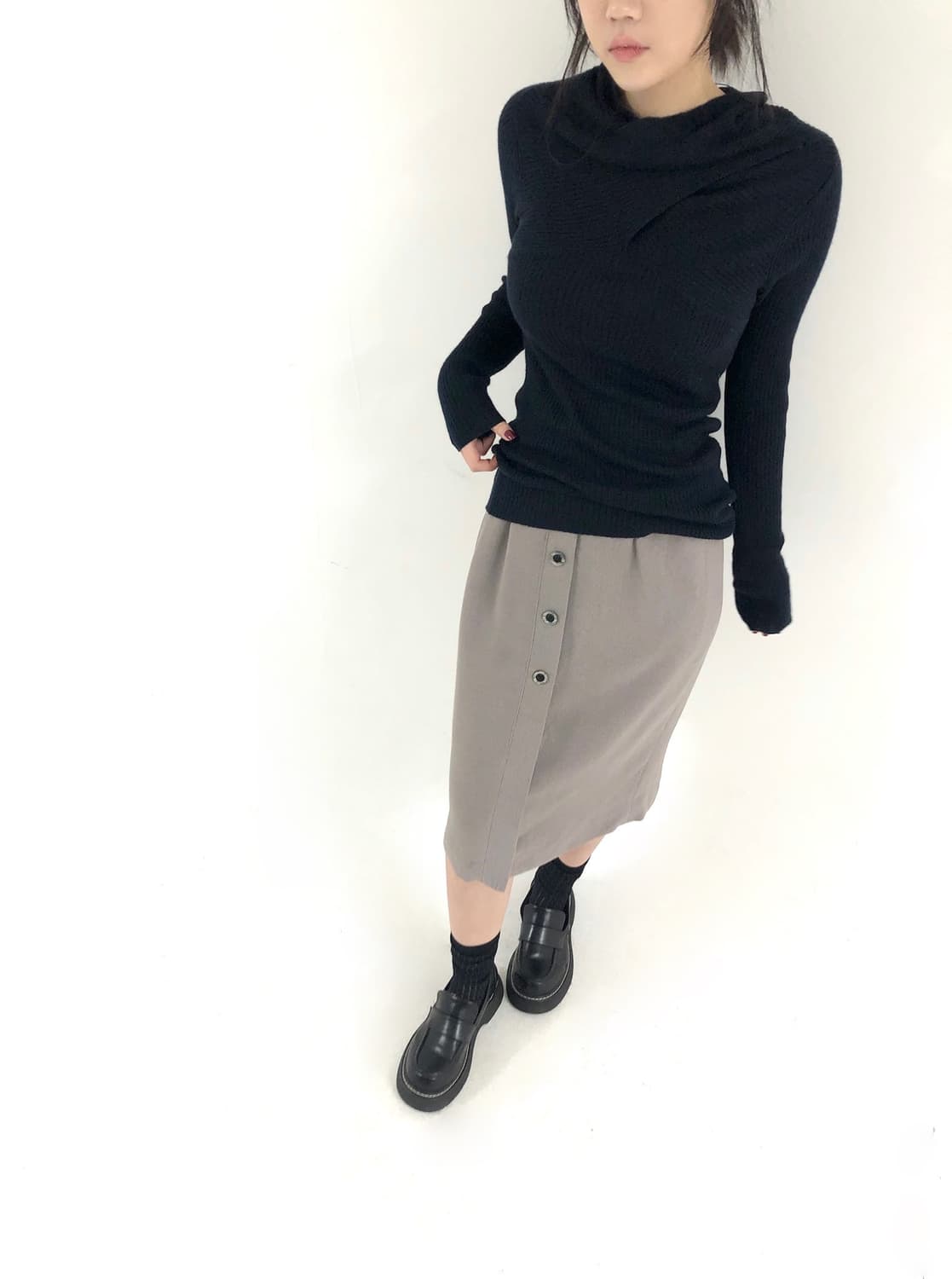 Indigo Slit Ribbed Knit 상품이미지4