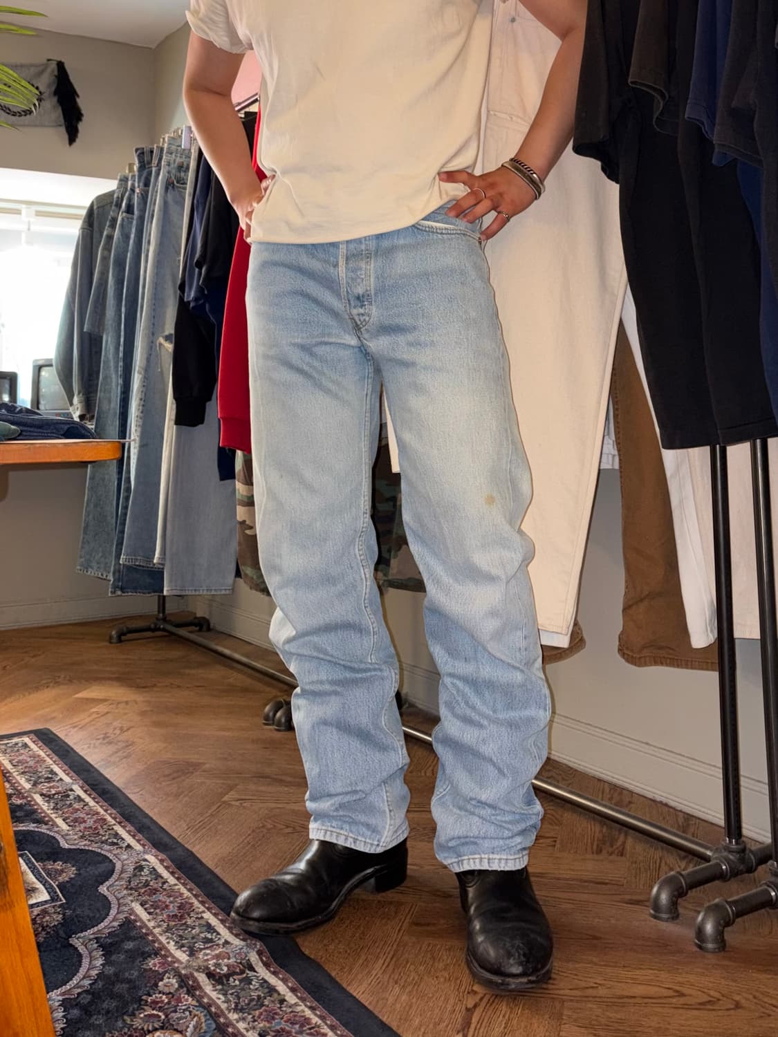 90’s Levi’s 501 USA denim hard washed 상품이미지3