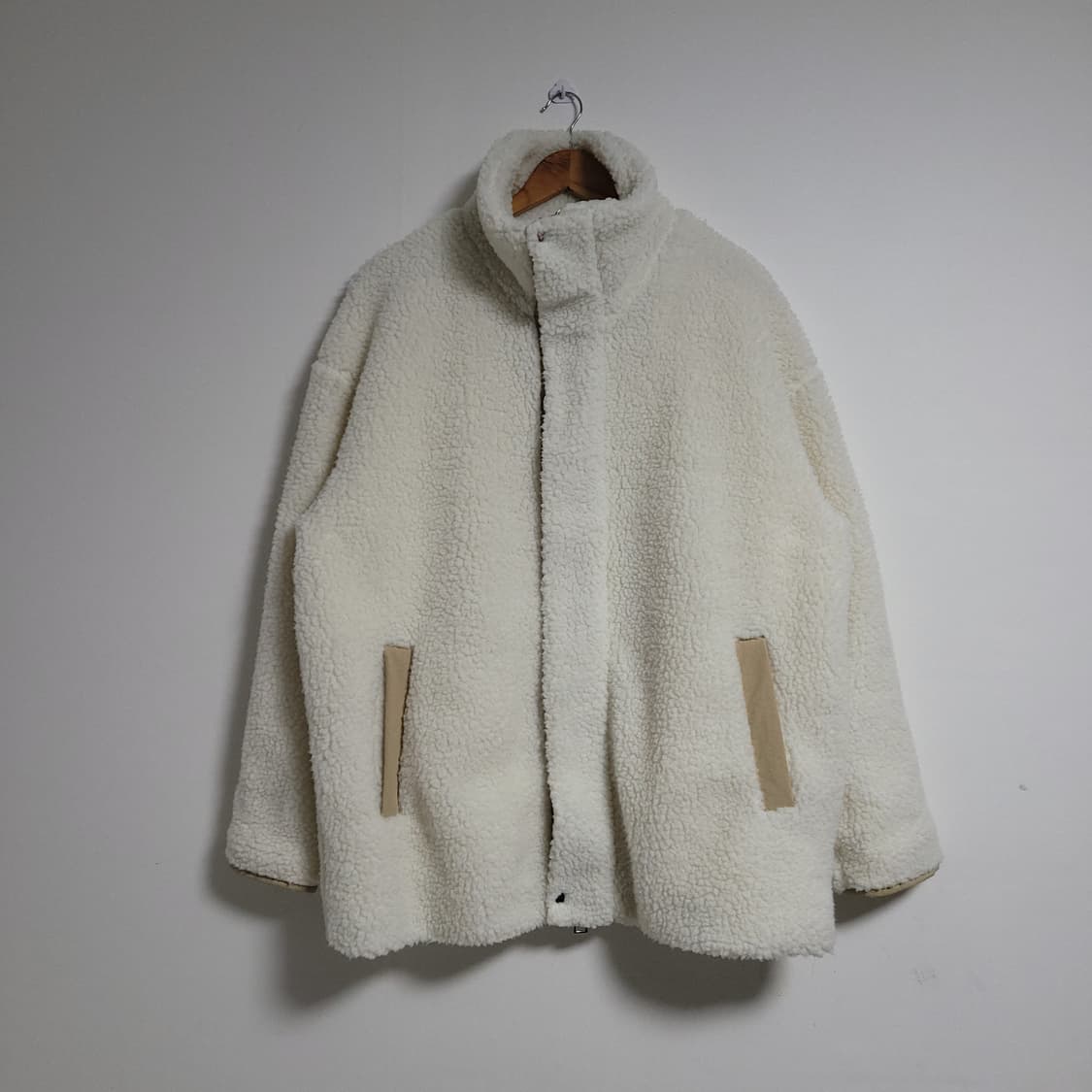 (M) PLAC 플랙 아이보리 뽀글이 양털 자켓 점퍼 상품이미지1