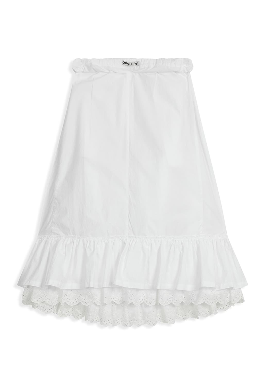 오픈와이와이 롤드 웨이스트 타이어드 스커트 화이트 S 사이즈 상품이미지4