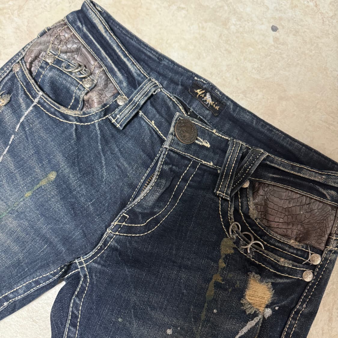 웨스턴 프린팅 로우라이즈 부츠컷 팬츠  상품이미지5