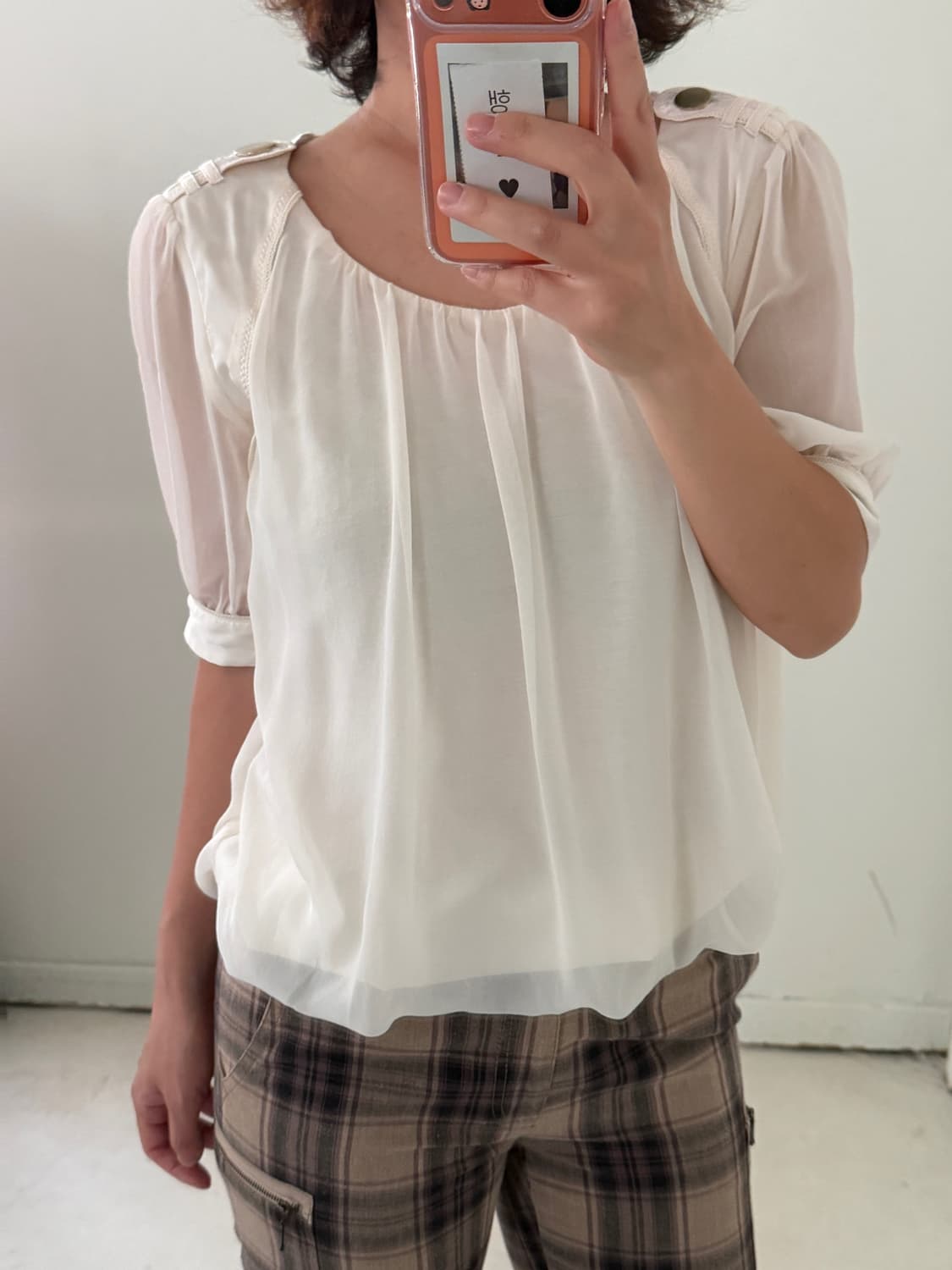 일본빈티지 아이보리 벌룬 블라우스 상품이미지1
