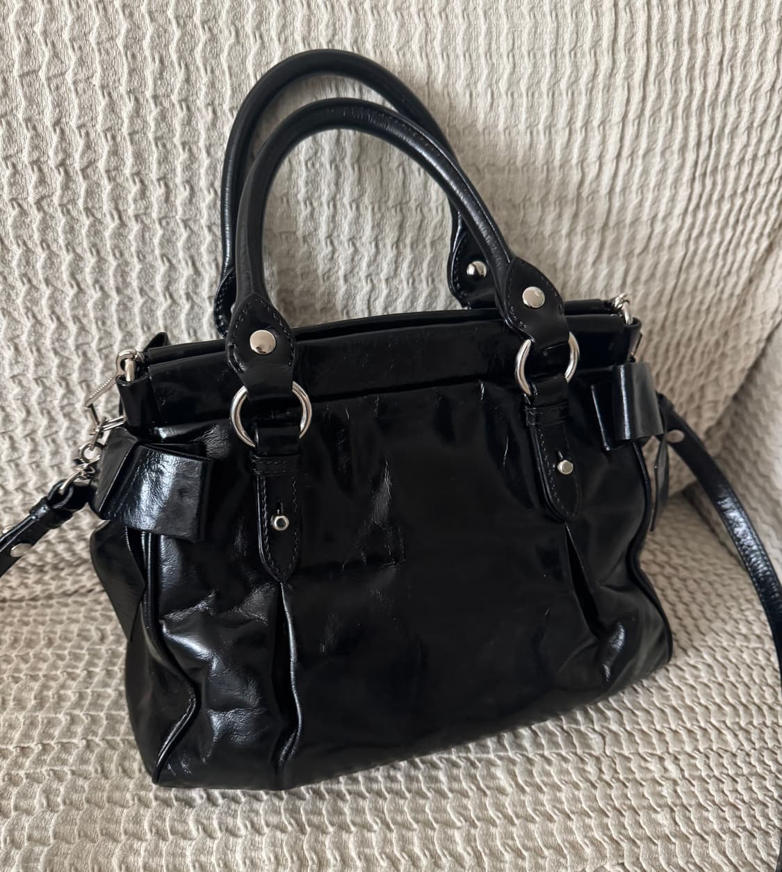 미우미우 비텔로 럭스 보우 사첼백 스몰 토트백 크로스백 상품이미지3