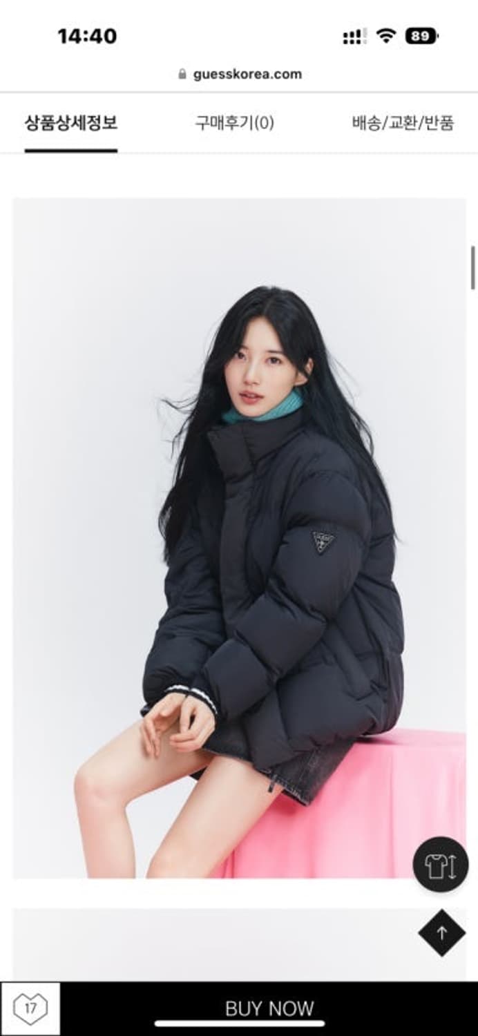 게스 여성 숏 패딩 블랙 M 상품이미지1