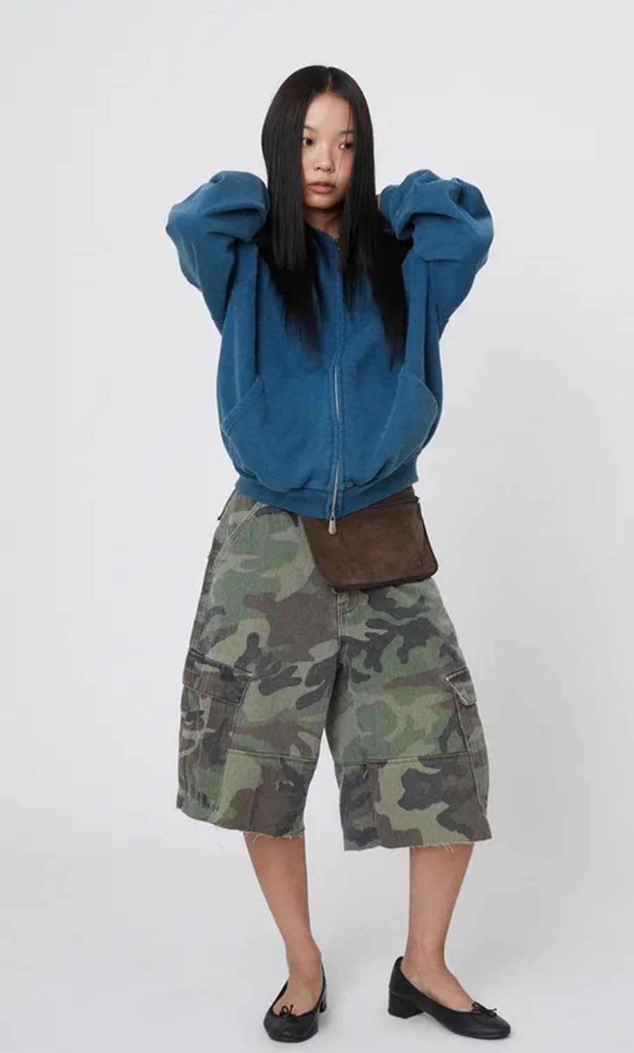 스웨이드 딥그린 후드집업 상품이미지2