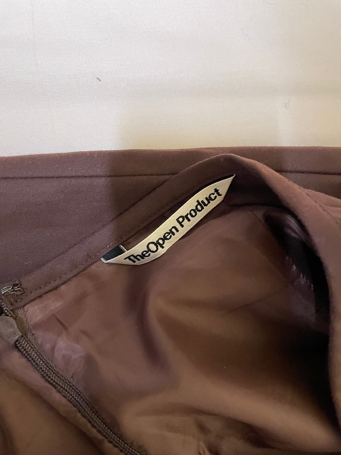 오픈와이와이  실크 미디 스커트 브라운 상품이미지3