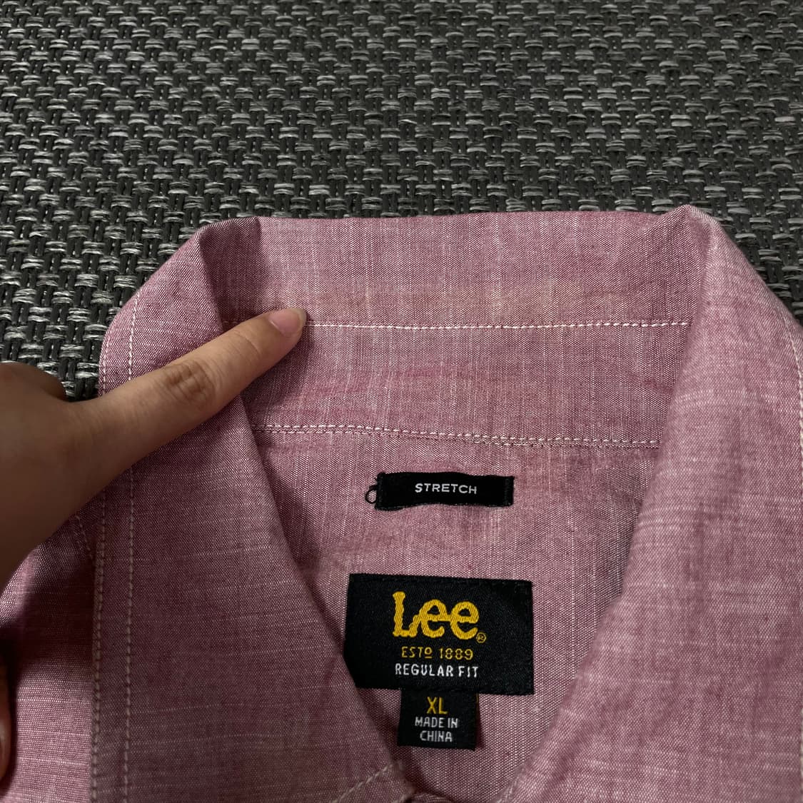 LEE 파스텔핑크 투포켓 긴팔 셔츠 레귤러핏 XL 상품이미지4