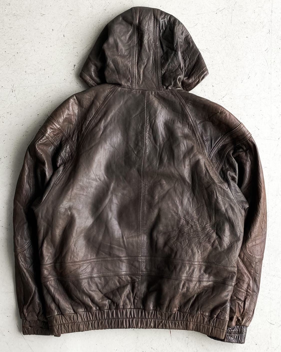 Deubo 램스킨 후드 봄버 레더 자켓 상품이미지6