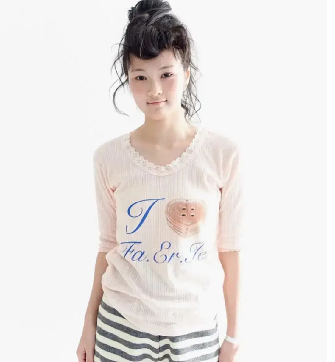 샵페어리 레이스티 핑크색 새상품 상품이미지1