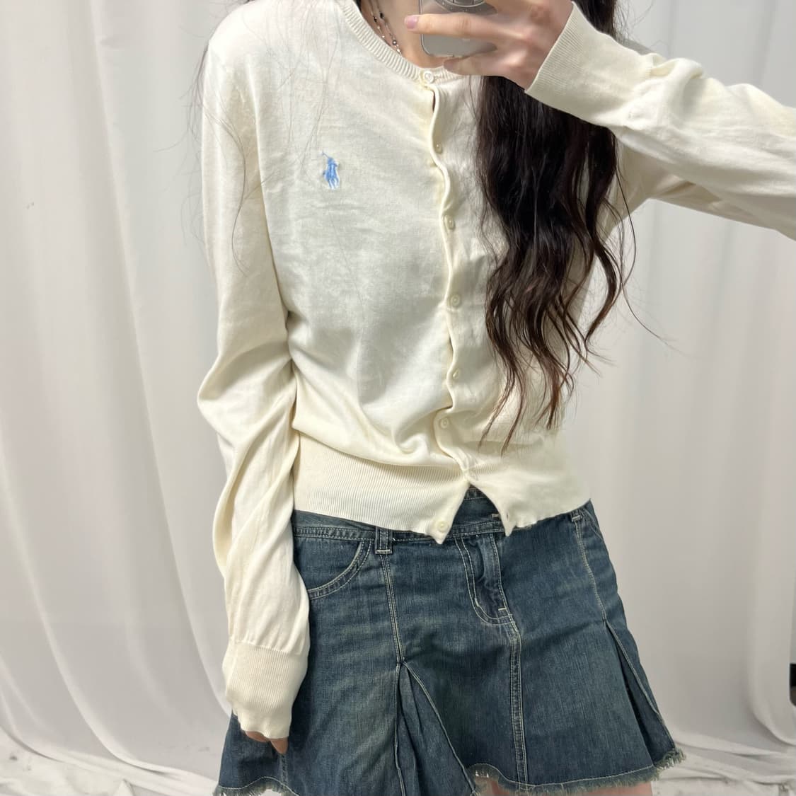 Polo ivory cardigan 상품이미지3