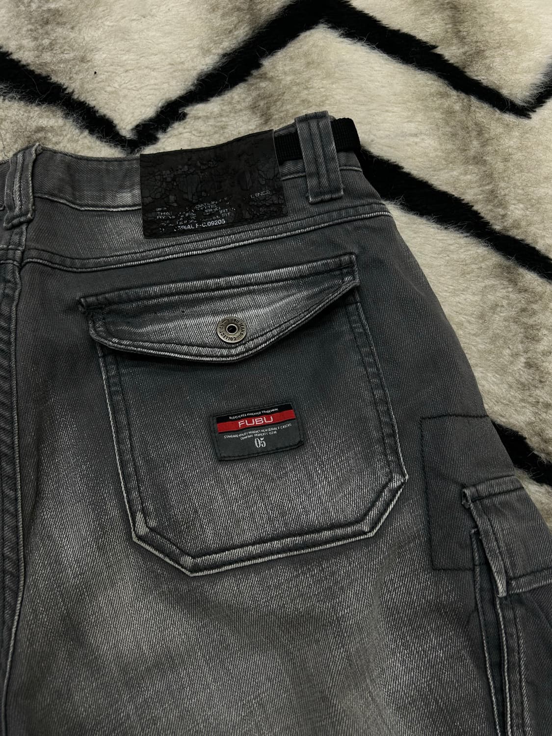 [30]FUBU 후부 00s 스트링 카고 데님팬츠/그레이 상품이미지3