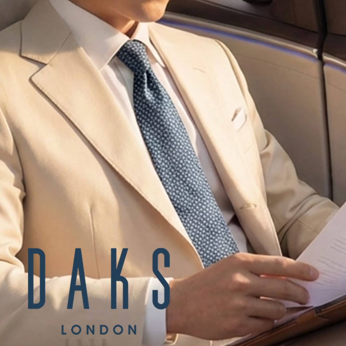 DAKS 닥스 실크 블루 마이크로 패턴 넥타이 8.4cm A등급 E845 상품이미지1