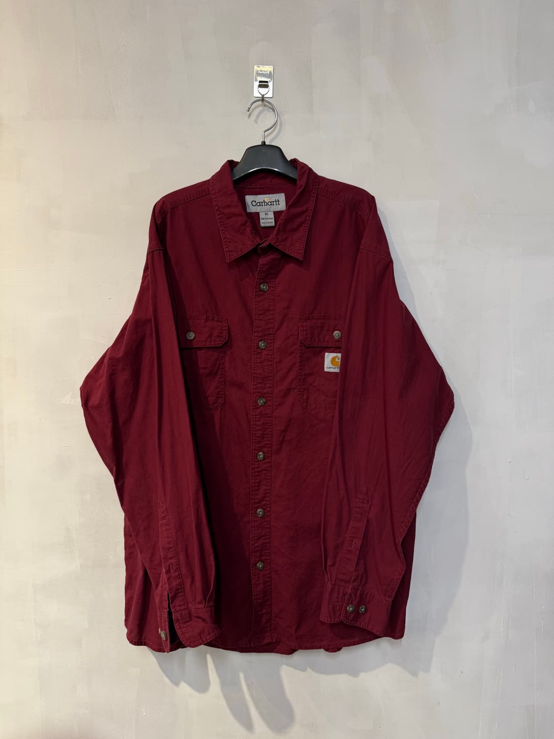 칼하트 딥레드 긴팔셔츠 상품이미지1