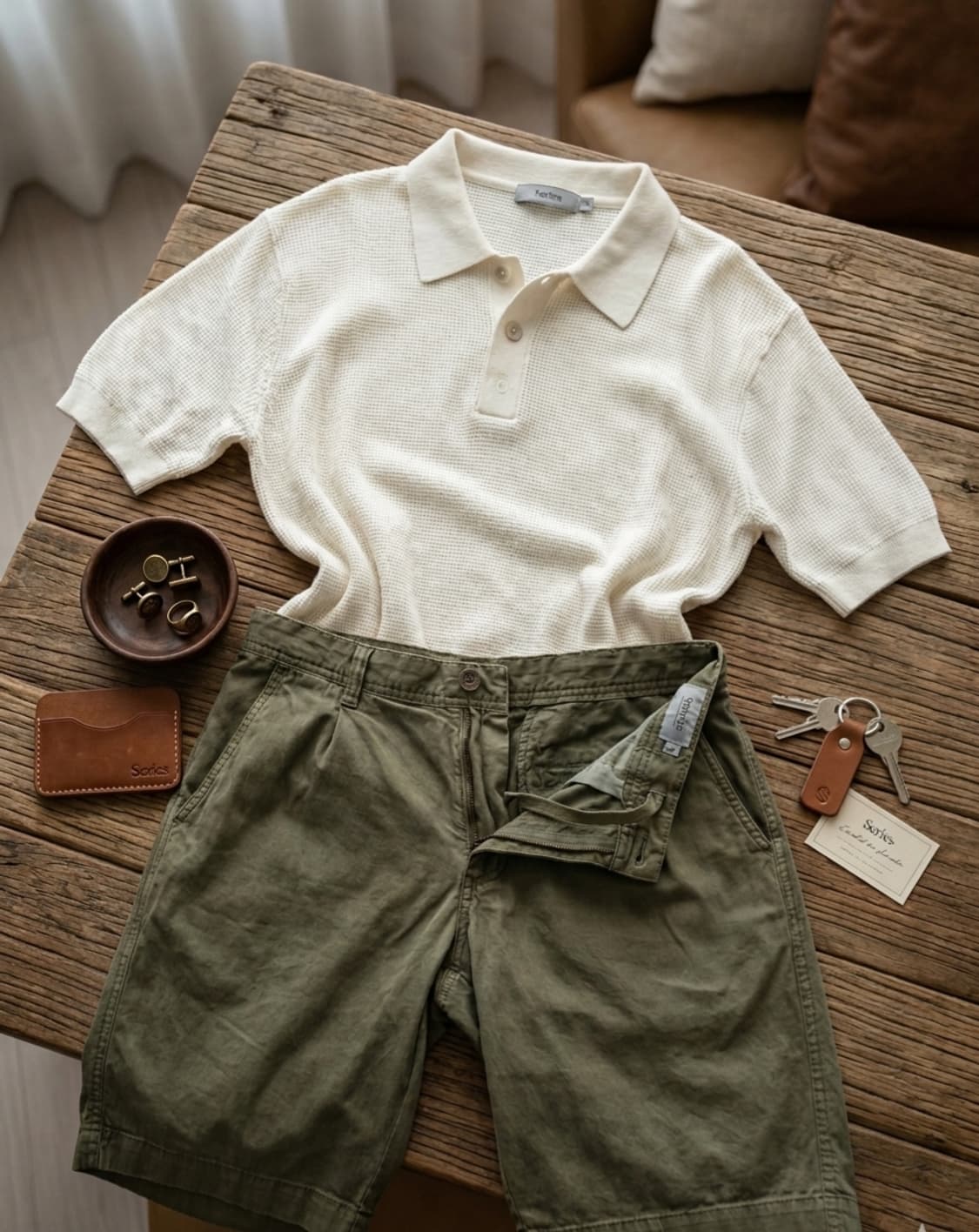 시리즈(series;) 카키 린넨 혼방 반바지 (78사이즈/30인치) 상품이미지1