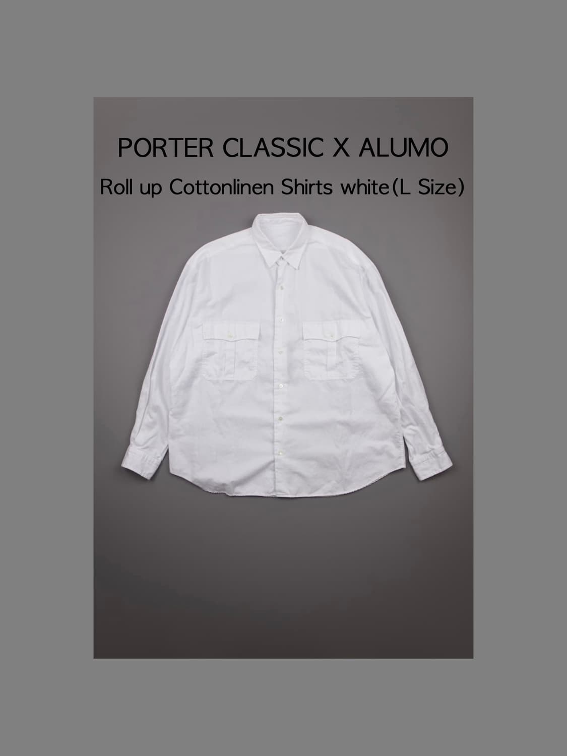 Porter Classic X Alumo 롤업 코튼린넨 셔츠 화이트 상품이미지1