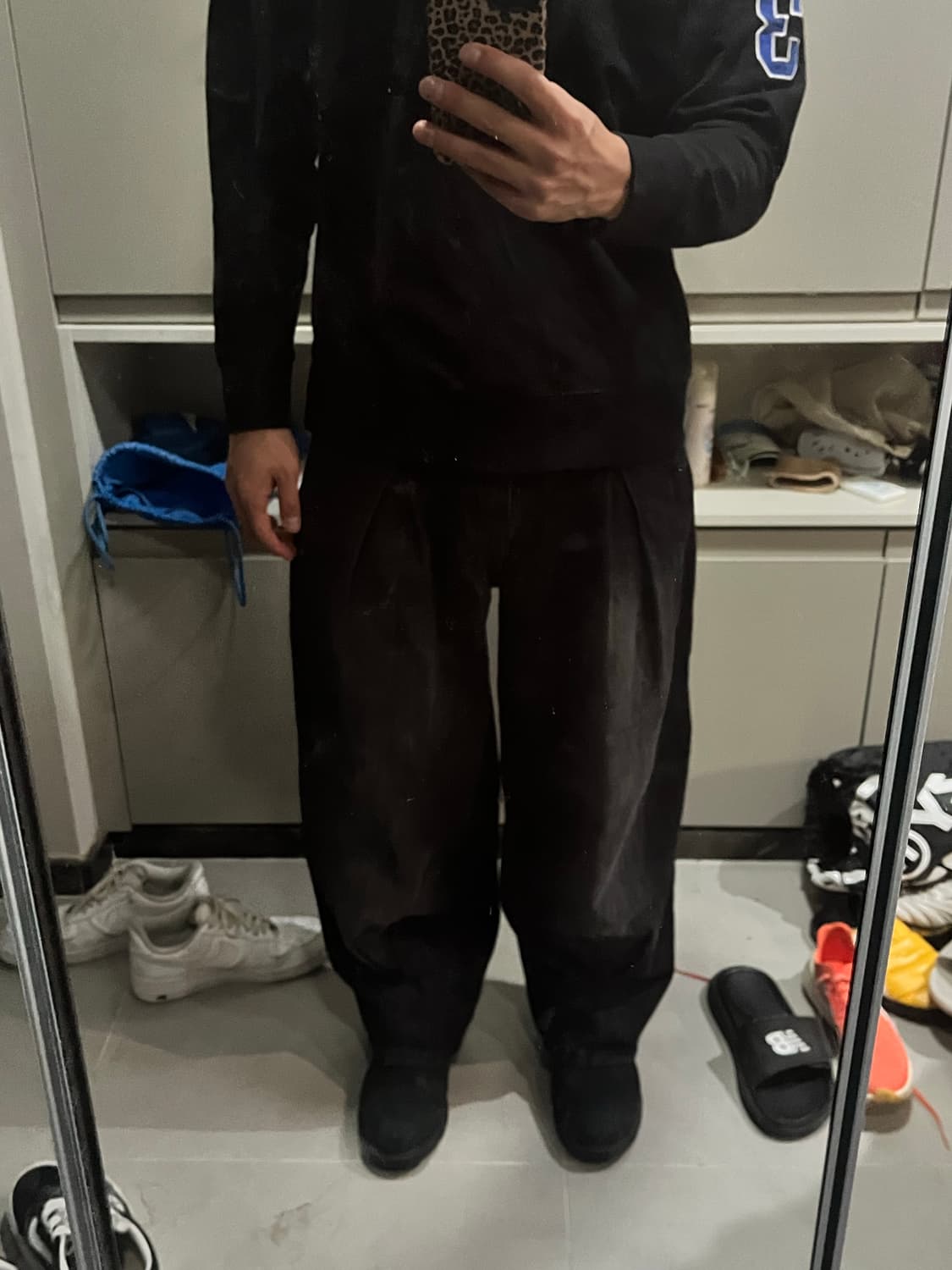 에즈 카톤 더블 와이드 데님팬츠 블갣  상품이미지2