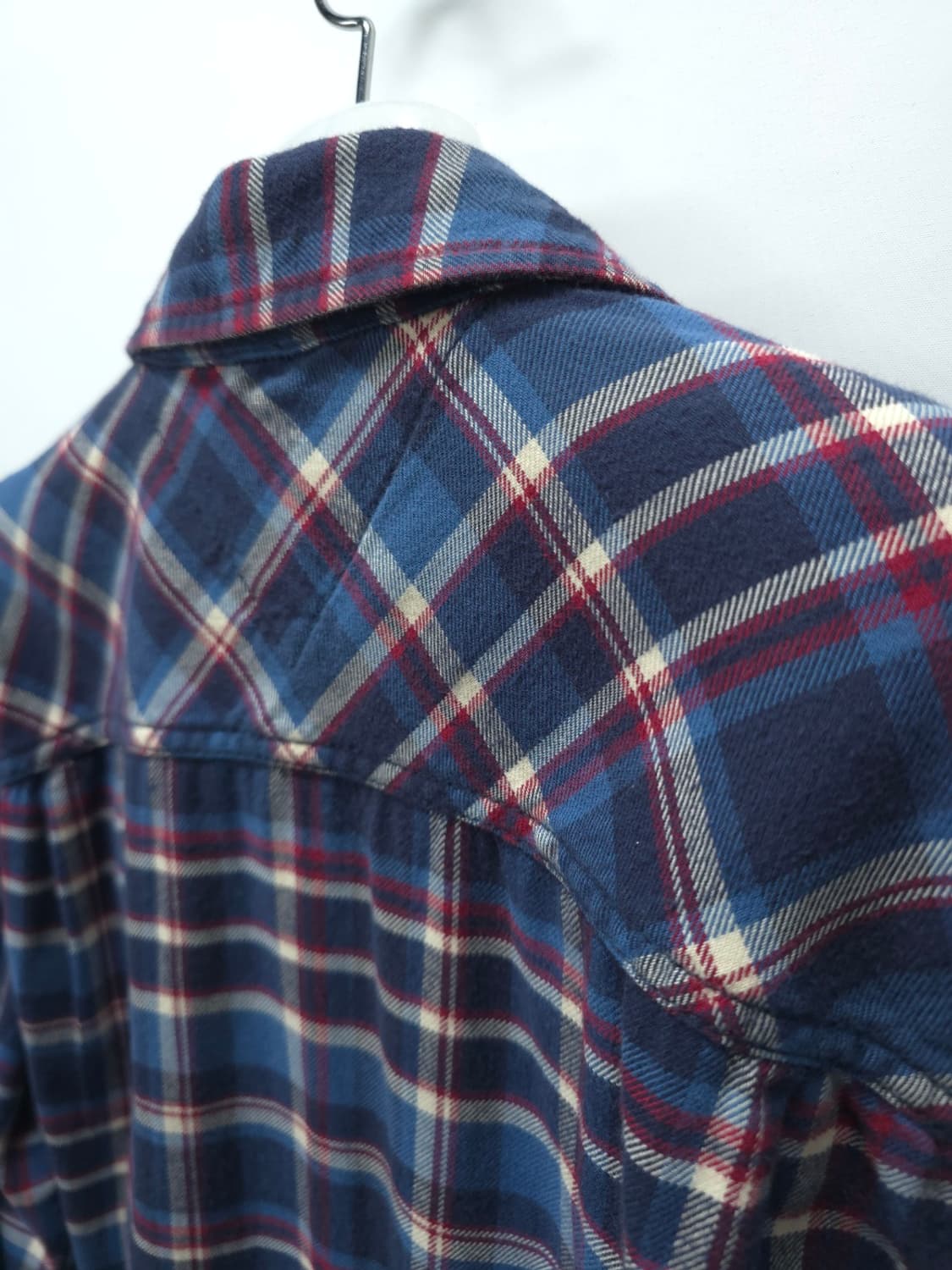 힐피거 데님 남성 블루 레드 체크 플란넬 셔츠 상품이미지8