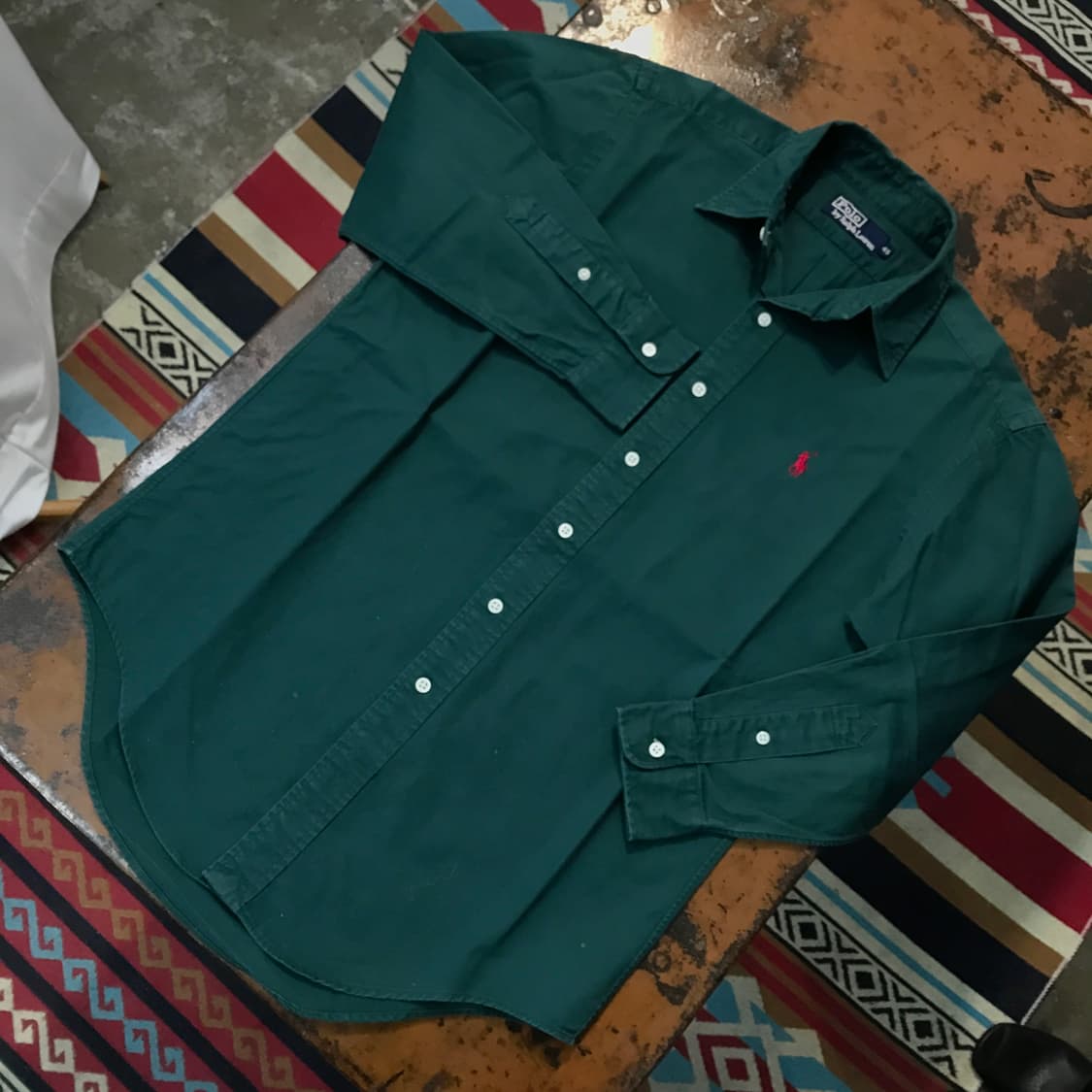폴로랄프로렌 딥 그린 코튼 셔츠 남방 남성 102 105 여성 루즈핏 상품이미지2
