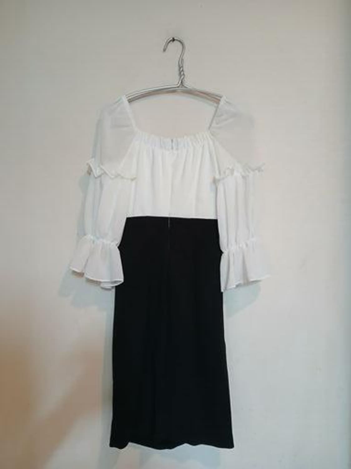 나롱쥐 원피스 쉬폰 홀복 섹시 레이스 배색 드레스 하객 클럽 파티 데이트 상품이미지2