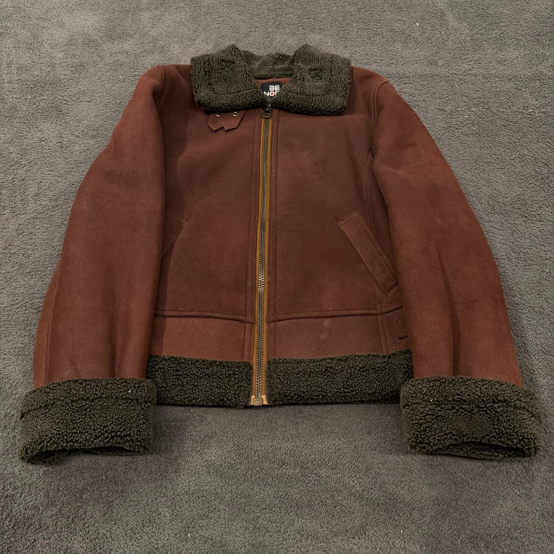 [ 85-92-160 ] 빈티지 쉐르파 스웨이드 양가죽 무스탕 자켓 상품이미지2