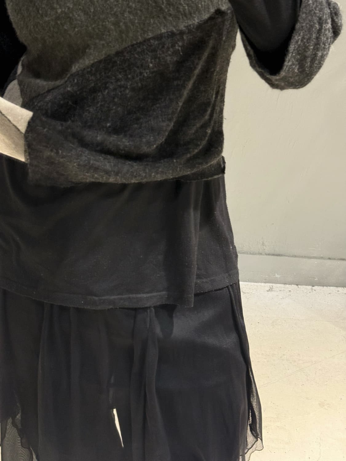 patchwork design layered long sleeve 상품이미지4