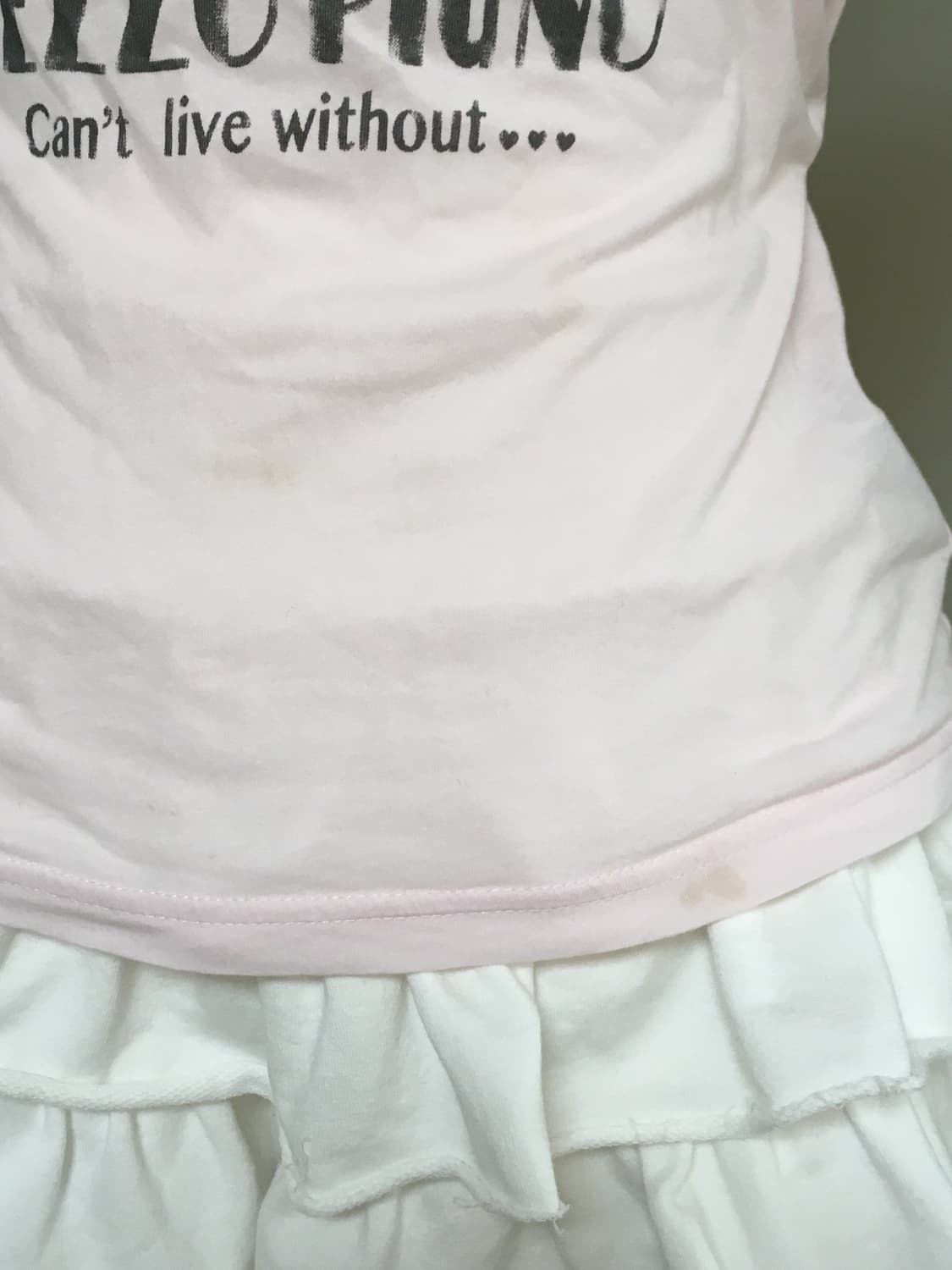 메조피아노 토끼 체크프릴 리본 연핑크 티셔츠 히메갸루 조지후쿠 상품이미지3