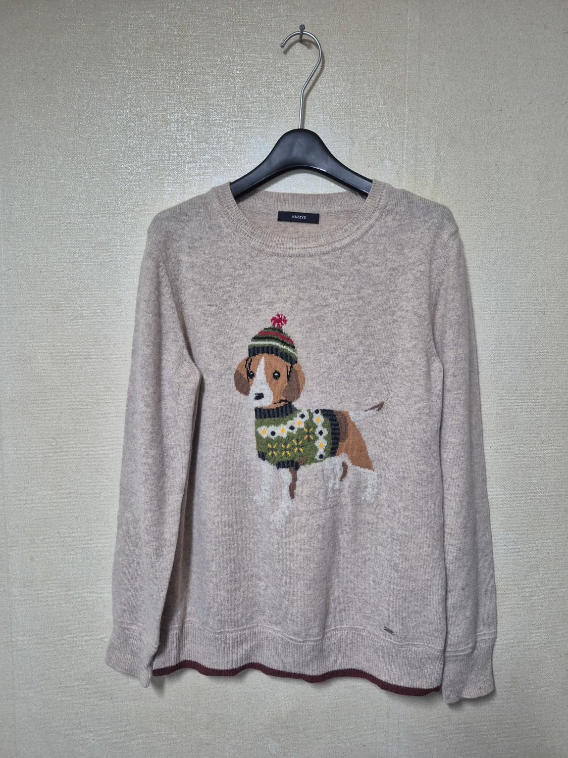 헤지스 퍼피자수 캐시미어 혼방 니트 상품이미지1