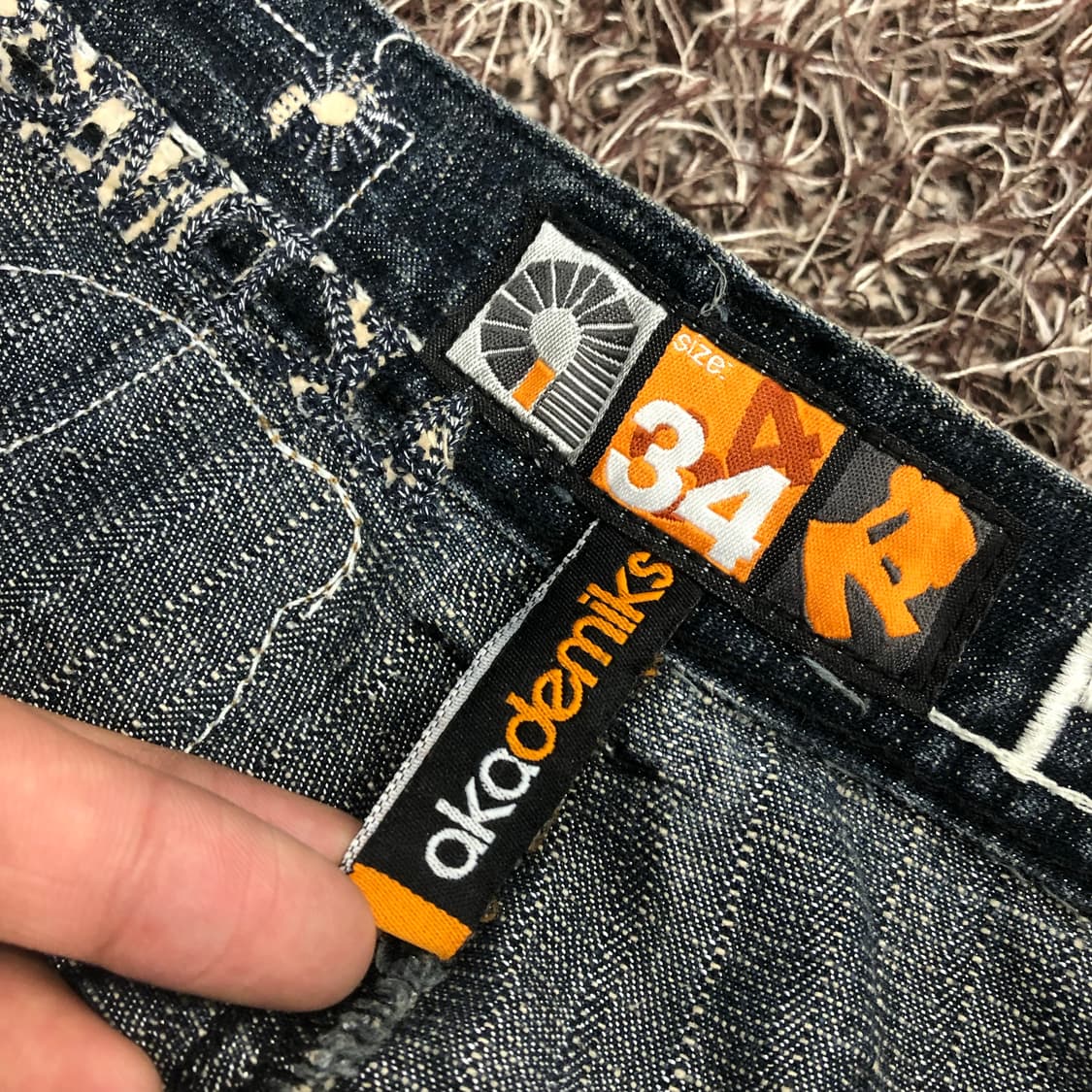 아카데믹스 패치워크 스펠아웃 데님 팬츠 상품이미지7