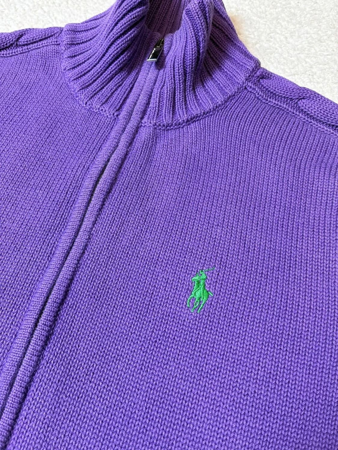 폴로 랄프로렌 00's 코튼 니트 풀집업 자켓 PN7168 상품이미지3