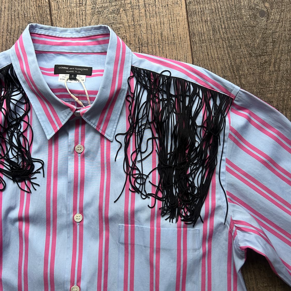 Fringe Detail Stripe Shirts 상품이미지3