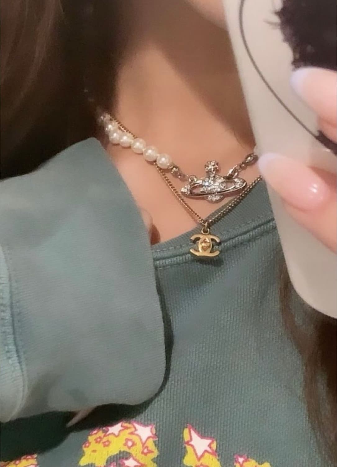 비비안웨스트우드 진주 목걸이 실버 상품이미지1