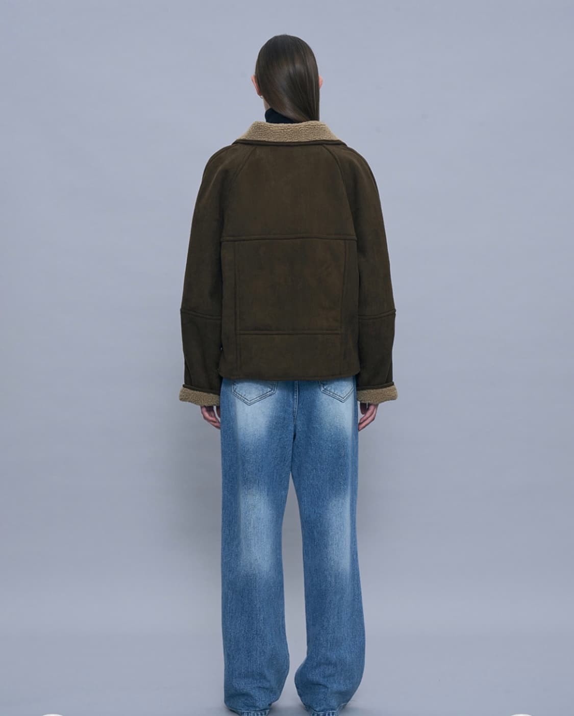 파르티멘토 우먼 스웨이드 쉬얼링 코트 무스탕 브라운 (실사 o) 상품이미지3