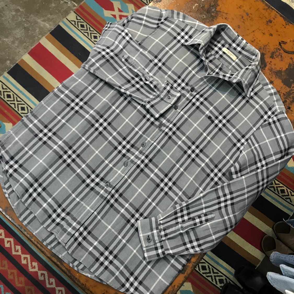 버버리 그레이 노바체크 셔츠 남성 105 사이즈 상품이미지2