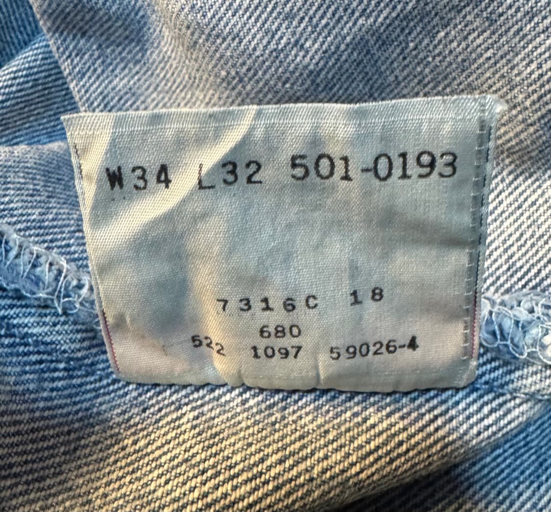 usa 빈티지 리바이스 501 데님 34"(32~33추천) (478) 상품이미지5