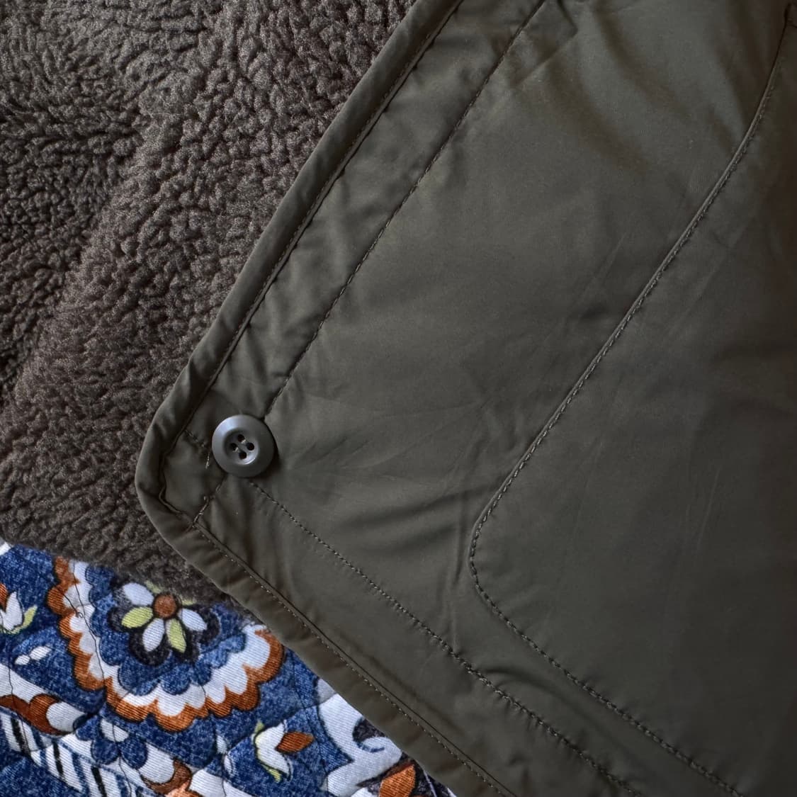 2way 리버시블 카키 더블 버튼 빈티지 밀리터리 플리스 후리스 자켓 상품이미지5