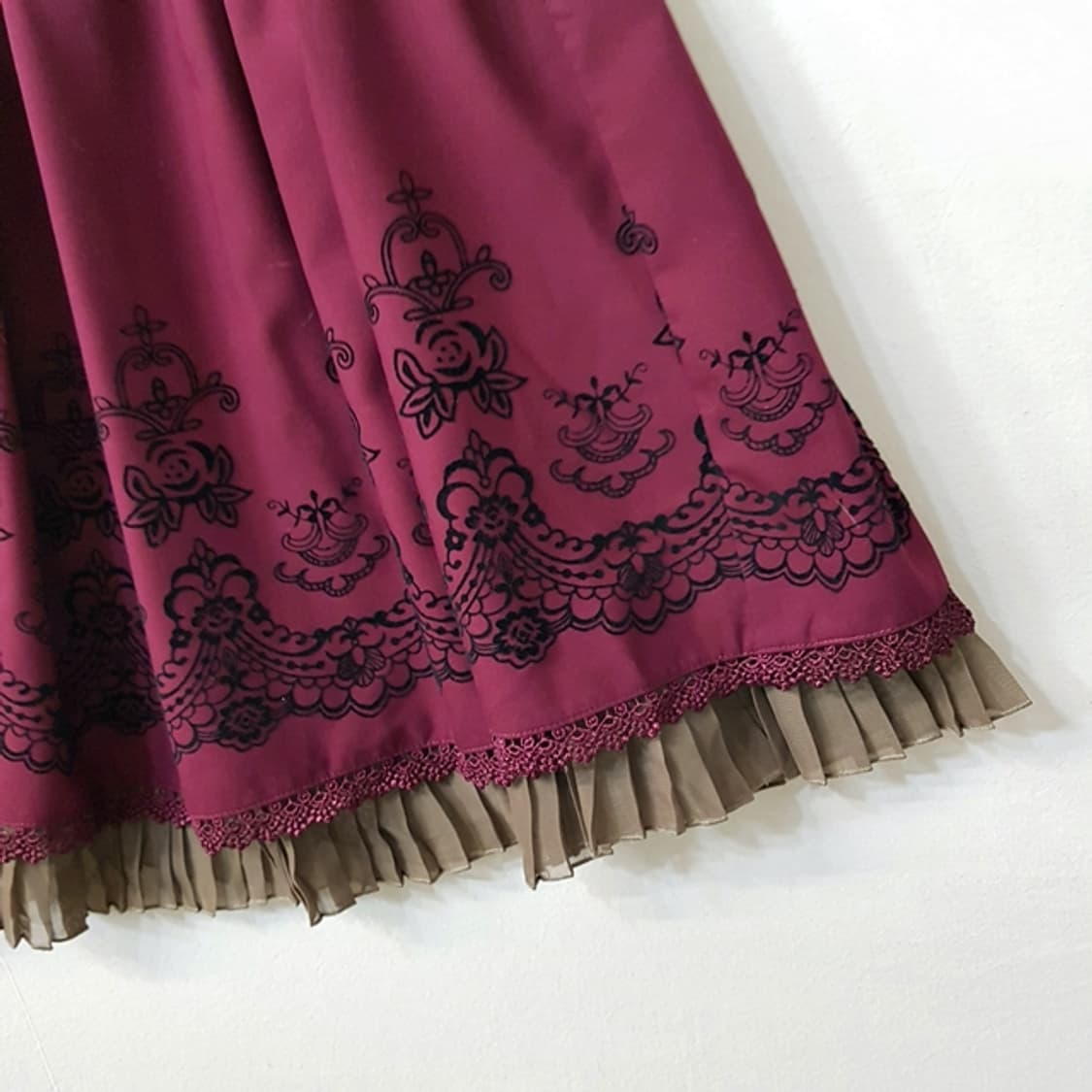 axes femme 밴딩 스커트 버건디 상품이미지5