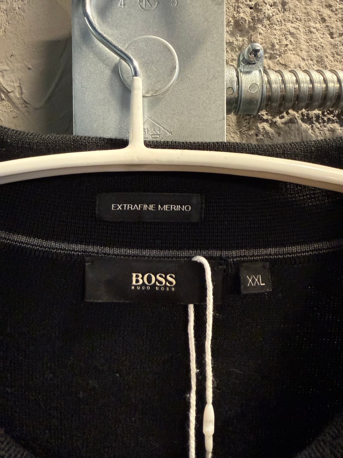 휴고보스 BOSS 엑스트라파인 메리노 울 니트 폴로 블랙 XXL 상품이미지4
