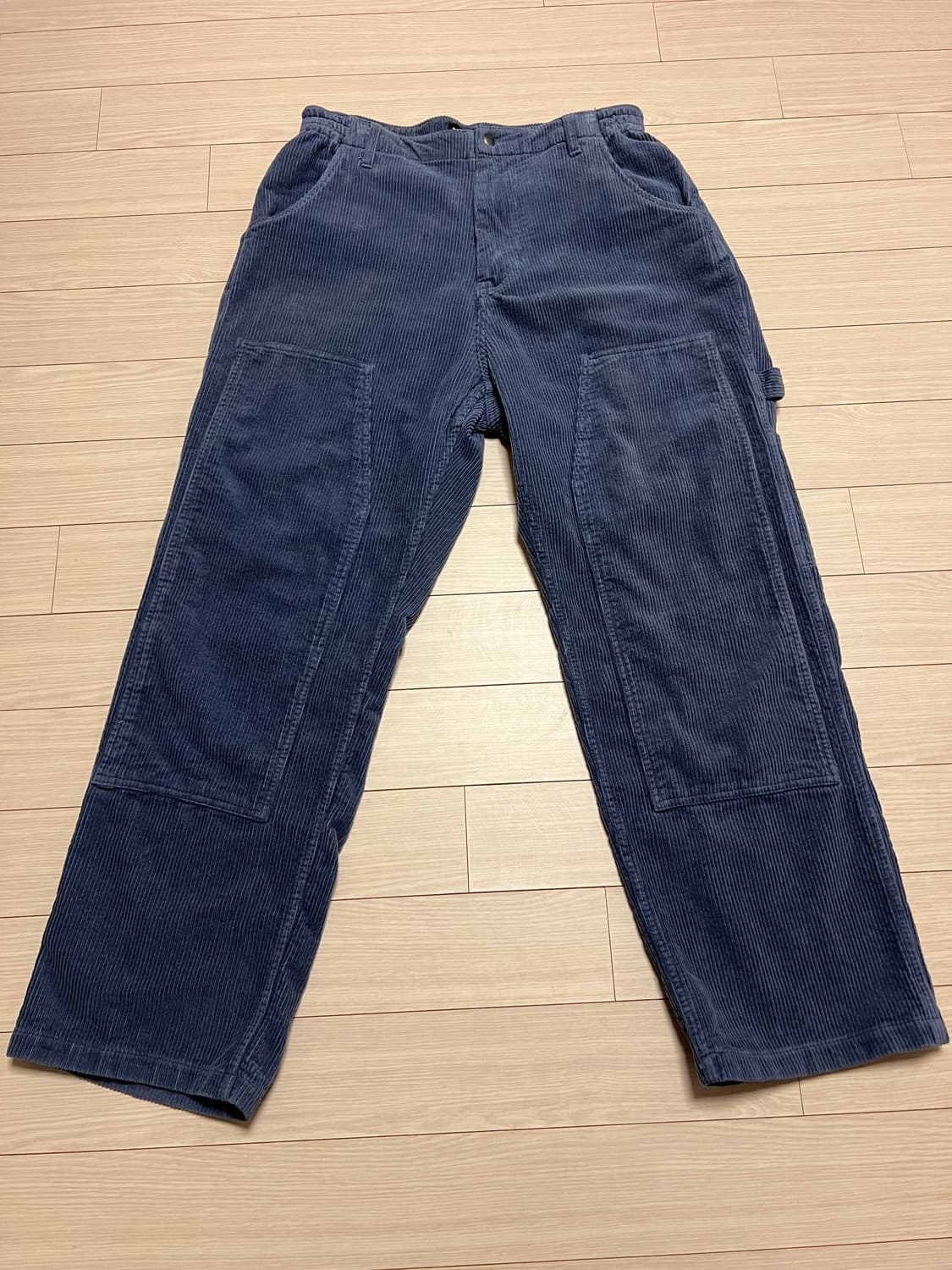 예스아이씨 코듀로이 더블니 카펜더 팬츠 그레이네이비 L / 워크웨어 무드 상품이미지1