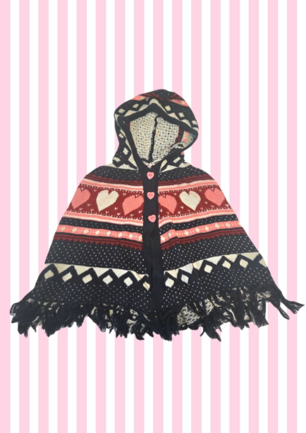 모리걸 갸루 하구미 노르딕 하트 케이프 망토 상품이미지1