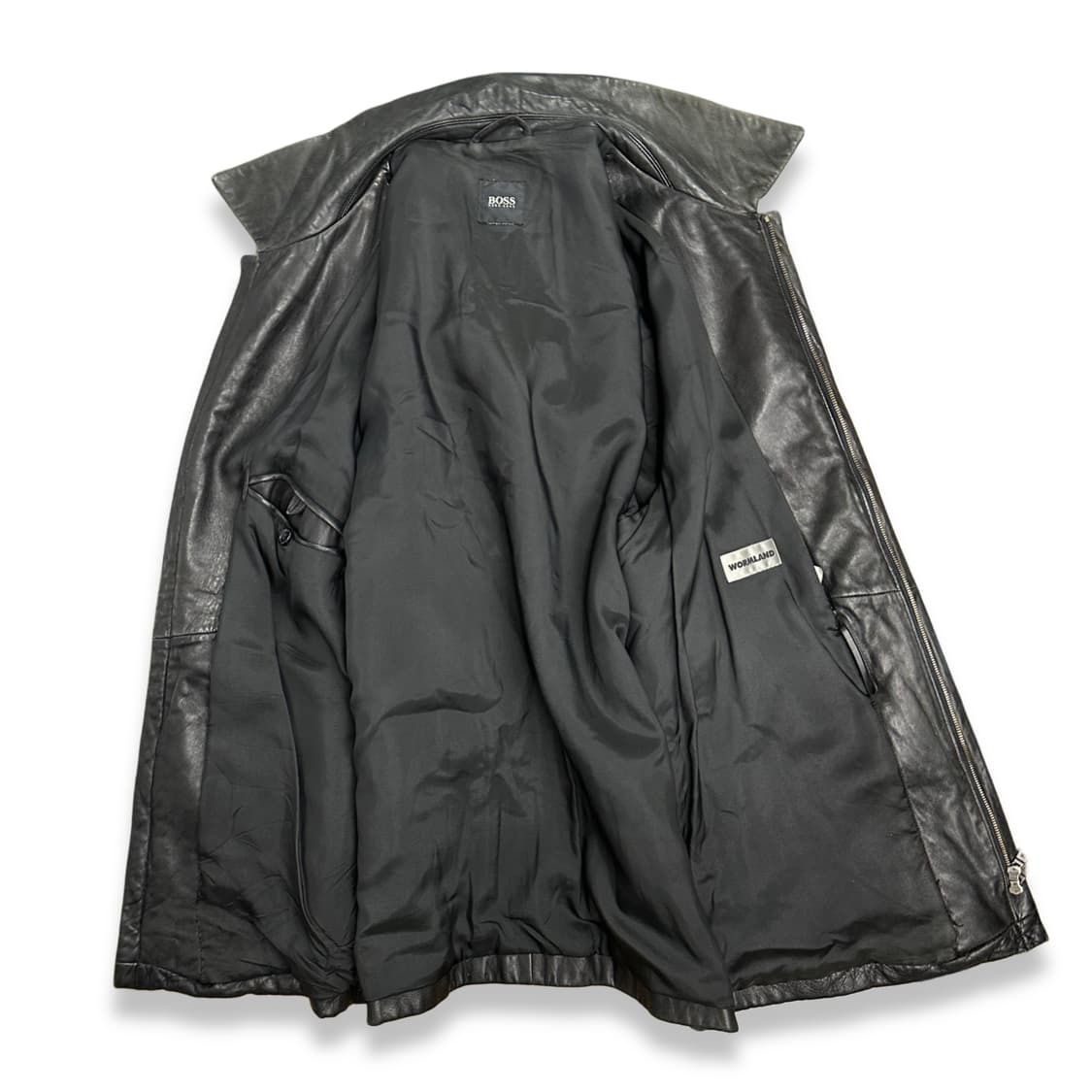 00s HUGO BOSS 램스킨 레더 자켓 L 상품이미지3