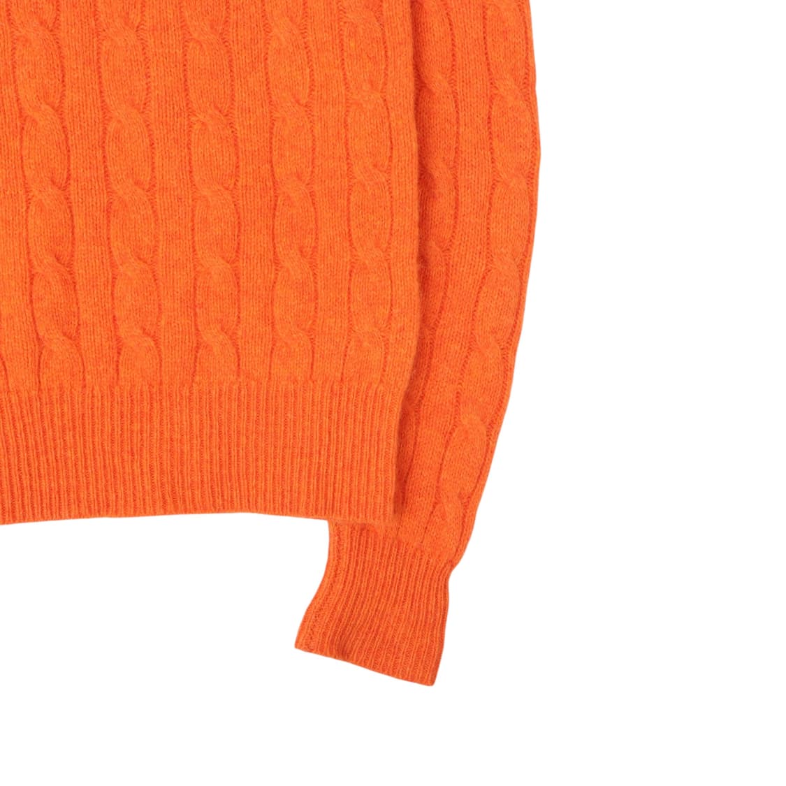 랄프로렌 오렌지 레더 숄더패치 케이블 니트 상품이미지7