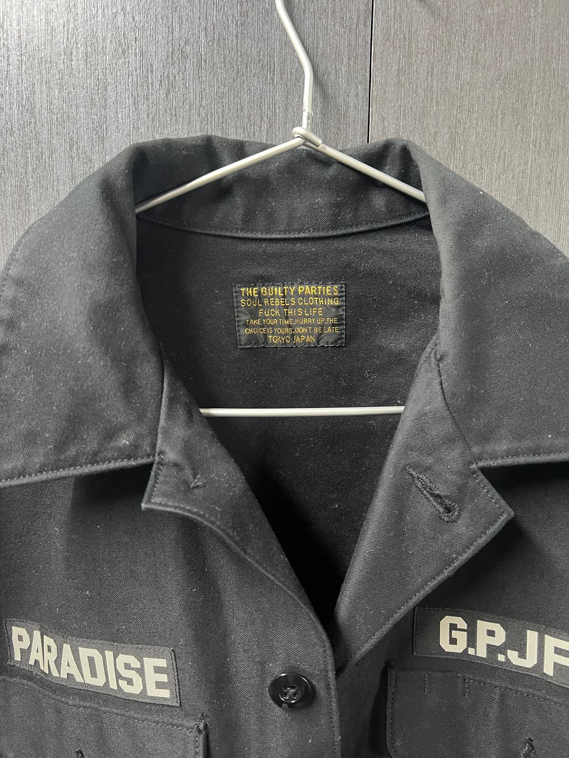 14aw 와코마리아 코튼 오픈카라 아미 워크 자켓 L 상품이미지4